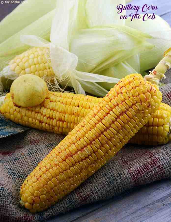 Buttery Corn On The Cob recipe | Corn on the cob | by Tarla Dalal ...