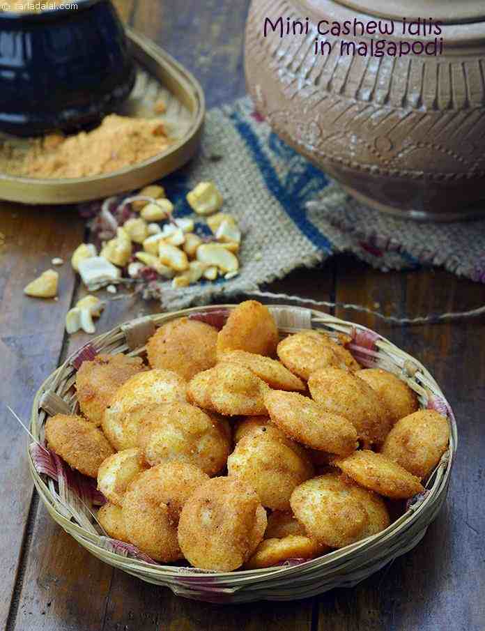 Mini Cashew Idlis In Milagai Podi Recipe By Tarla Dalal Tarladalal