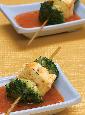 Broccoli and Paneer Satay in Red Pepper Sauce ( Healthy Starter Recipe )