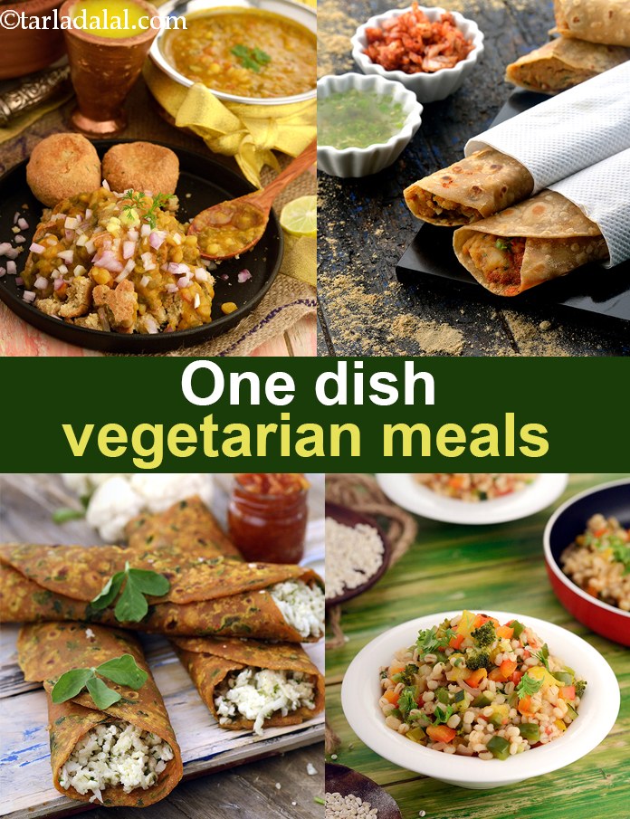 One Dish Vegetarian Meals, Cook a full meal in one dish, Tarladalal.com