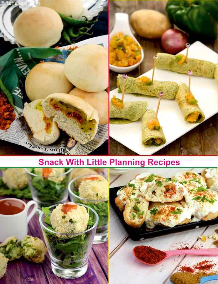 Indian snacks with little planning by Tarla Dalal