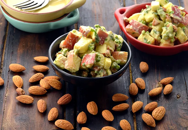 Apple Almond and Celery Salad with Honey Mustard Dressing