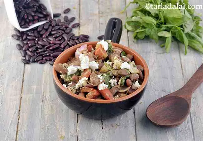 Black Beans, Feta , Basil and Tomato Salad