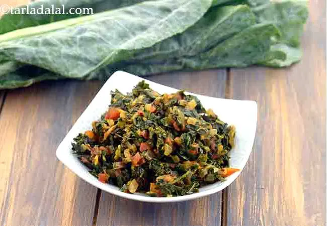 फूलगोभी के पत्ते, मेथी और पालक की सब्ज़ी की रेसिपी - Cauliflower Greens, Methi and Palak Healthy Subzi