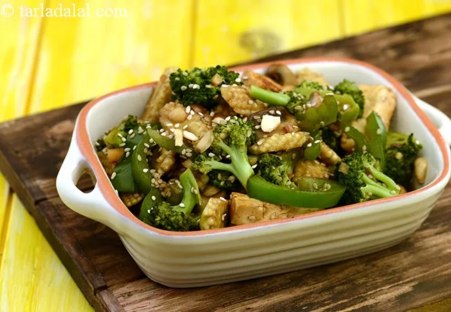 Stir- Fried Paneer, Broccoli and Baby Corn