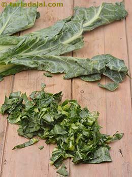 chopped cauliflower greens