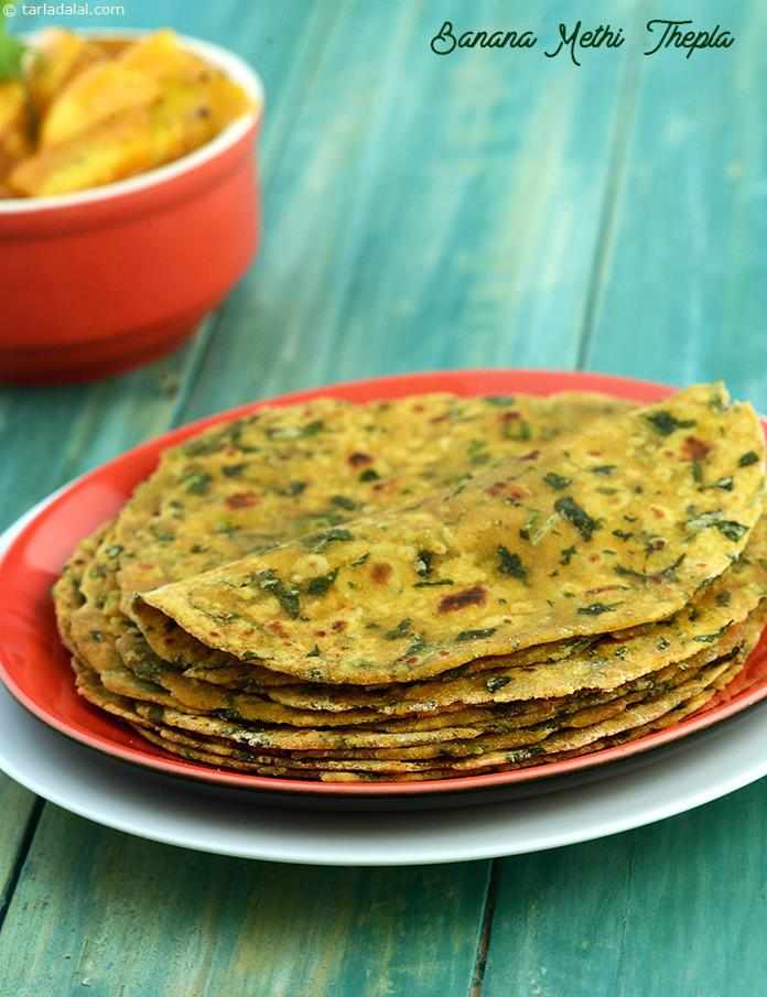 Banana Methi Thepla recipe | by Tarla Dalal | Tarladalal.com | #39211