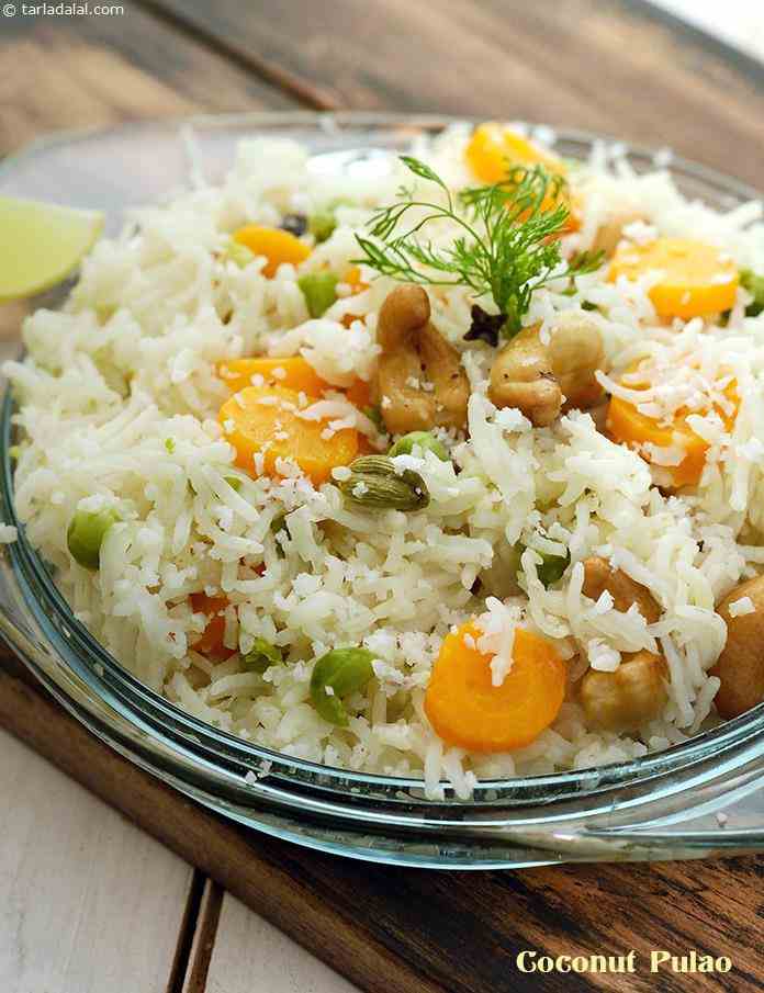 Coconut Pulao recipe | Indian Quick Recipes | by Tarla Dalal ...