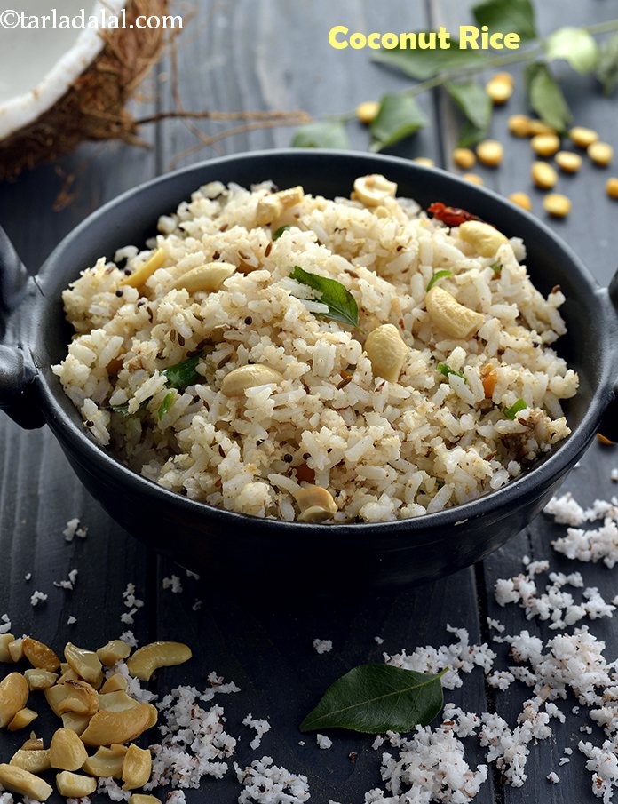 कोकोनट राईस रेसिपी, Coconut Rice, South Indian Coconut Rice Recipe In Hindi