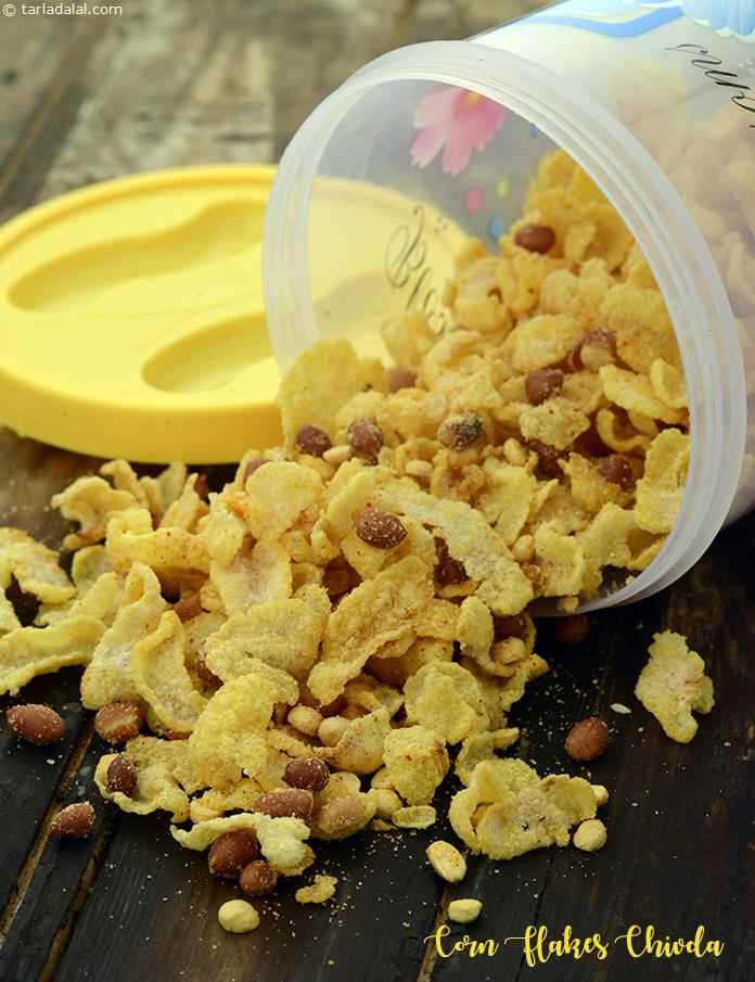 Corn Flakes Chivda Recipe Namkeen Makai Poha Chivda