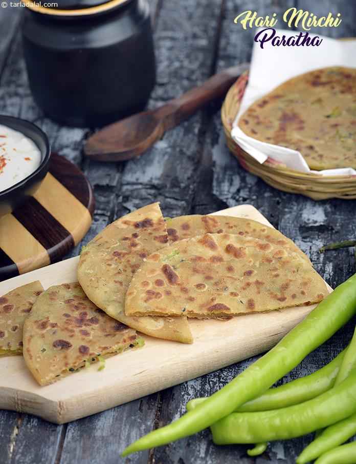 Hari Mirchi Paratha, Green Chilli Paratha recipe