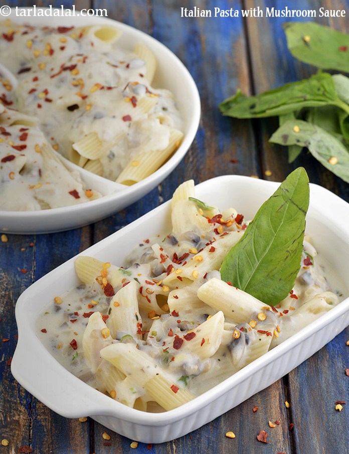 Italian Pasta with Mushroom Sauce, Quick Veg Pasta recipe