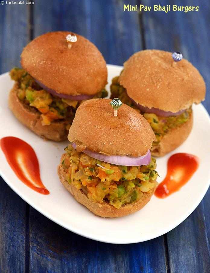 Mini Pav Bhaji Burgers recipe, Quick Recipes