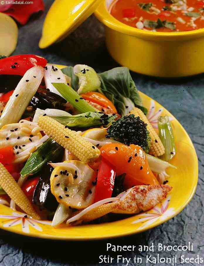 Paneer and Broccoli Stir Fry in Kalonji Seeds recipe