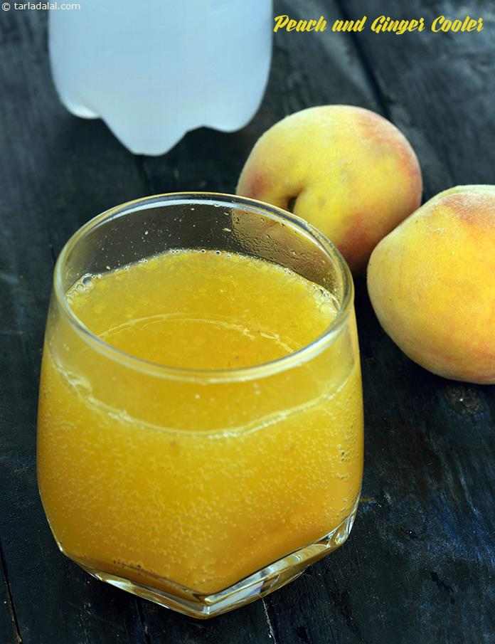 Peach and Ginger Cooler recipe, Indian Vegetarian Recipes