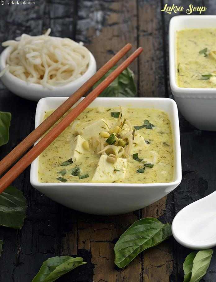 Laksa Soup – Vegetarian Malaysian Coconut Curry Soup recipe, Noodle Recipes