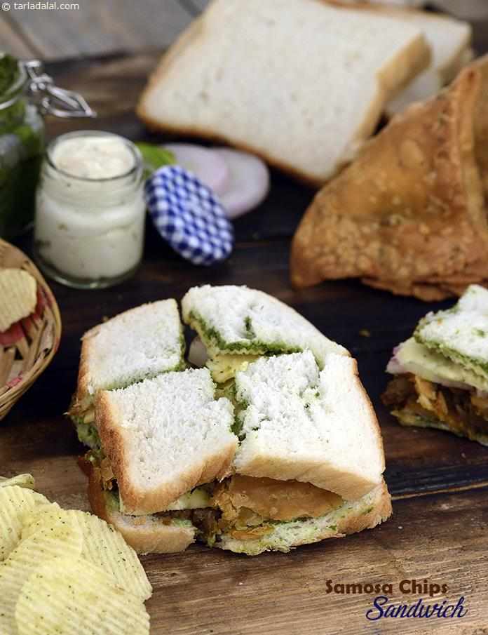 Samosa Chips Sandwich recipe | by Tarla Dalal | Tarladalal.com | #40435