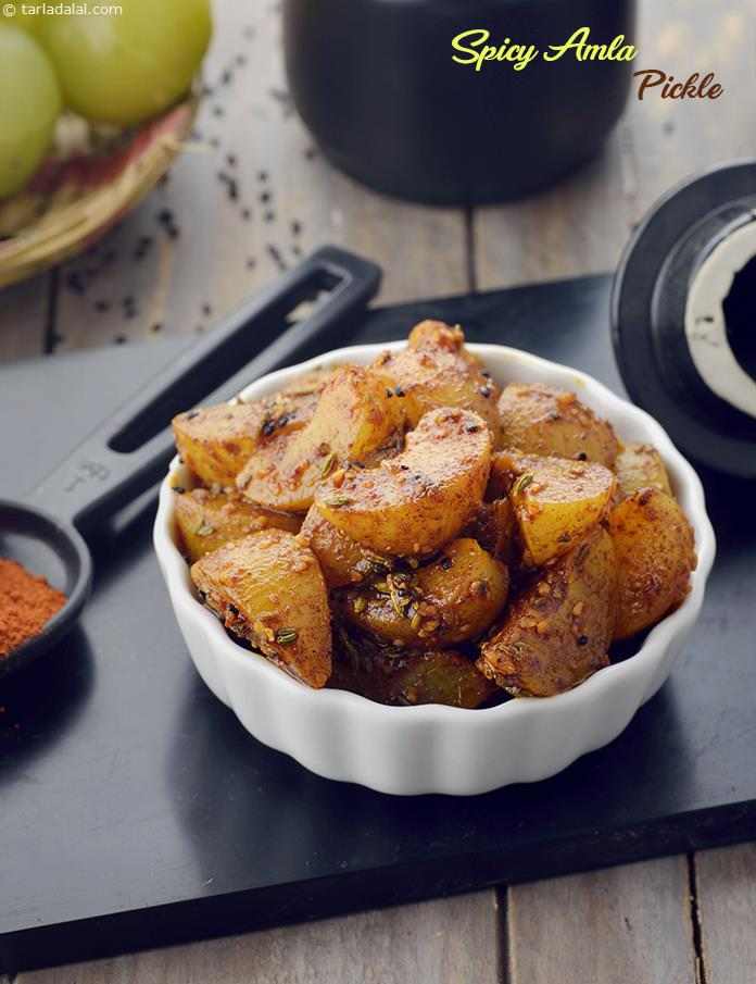 Spicy Amla Pickle, Amla Achaar Recipe, Achaar Recipes | Paratha Recipes