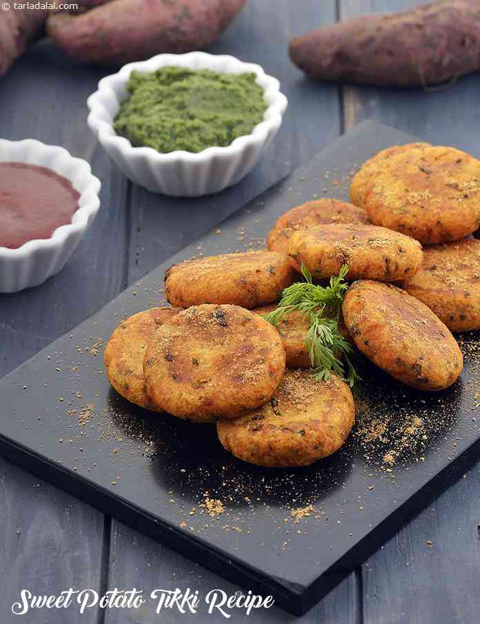 Sweet Potato Tikki Recipe, Shakarkand Tikki, How to make Shakarkand ki ...