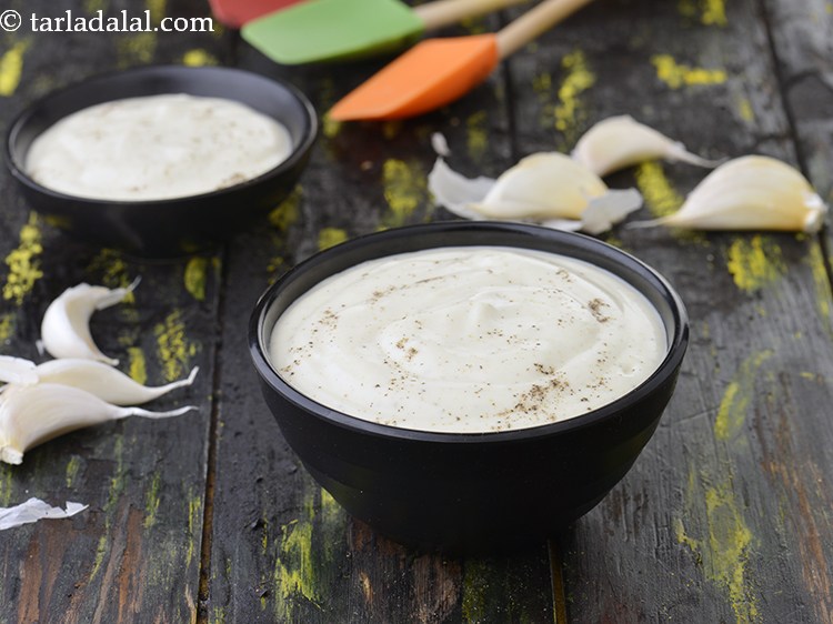 Garlic Mayonnaise, Eggless Garlic Mayonnaise recipe