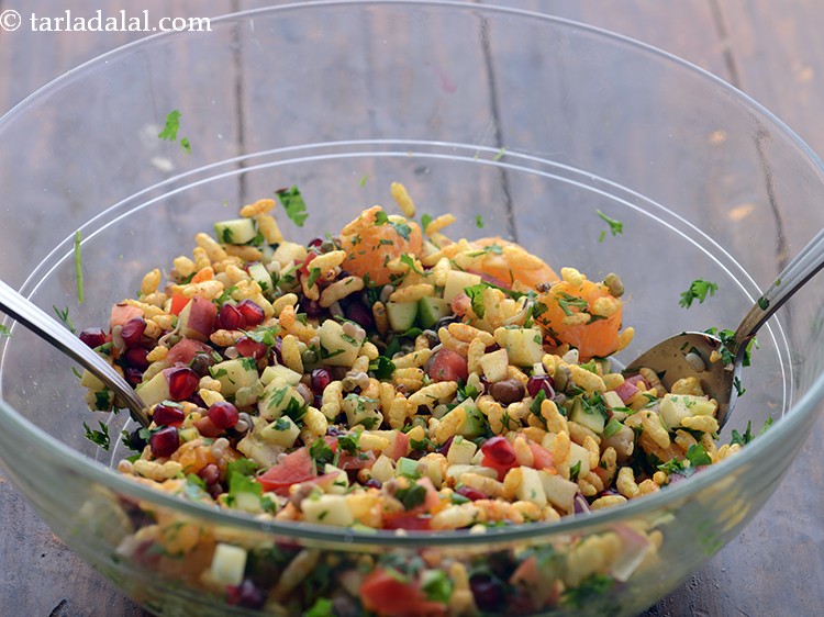 fruit and vegetable bhel | fruit bhel | healthy fruit bhel