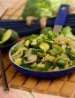 Broccoli, Spinach and Zucchini Stir- Fry in Hindi