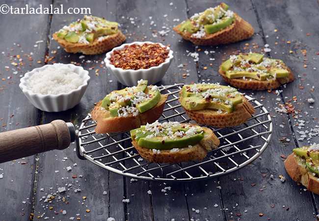  Avocado and Coconut Crostini