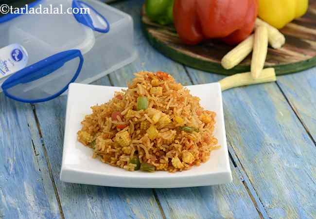 Baby Corn and Capsicum Rice