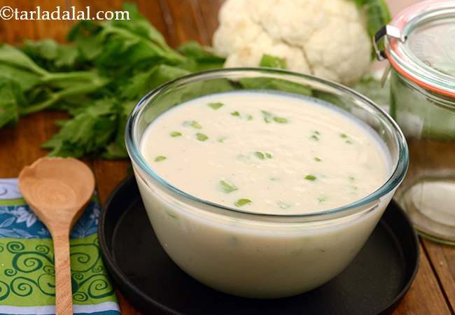  कॉलीफ्लॉवर सूप - Cauliflower Soup ( Low Calorie Healthy Cooking ) 