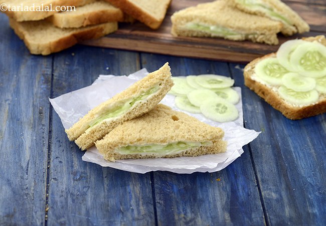  Cucumber Cheese Sandwich ( Tiffin Treats)