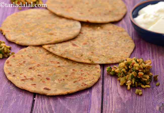 Green Moong Dal and Spring Onion Paratha