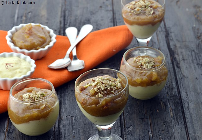 खुबानी का मीठा | हैदराबादी खूबानी और कस्टर्ड डेसर्ट पकाने की रेसिपी | Khubani ka Meetha, Hyderabadi Apricot and Custard Dessert Recipe