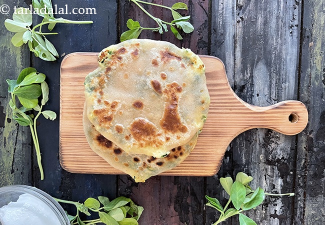 methi paneer paratha recipe | healthy paneer methi paratha | Punjabi paneer methi paratha |