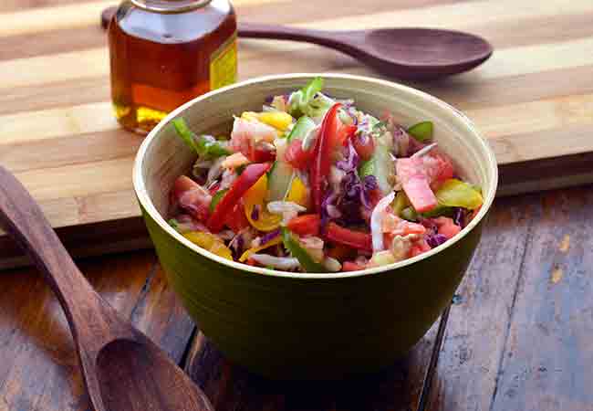 पौष्टिक वेजीटेबल सलाद - Nutritious Vegetable Salad, Low Salt and High Fiber Veg Salad 