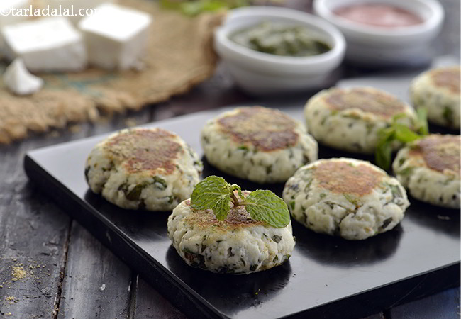 Paneer Pudina Tikki