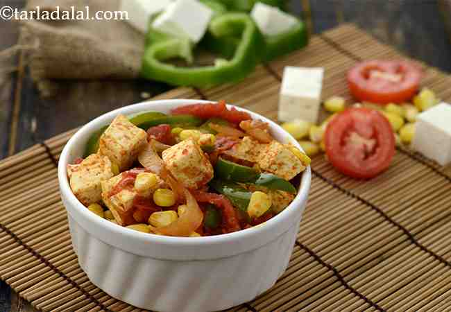 Quick Corn and Paneer Subzi