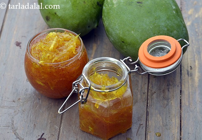 Quick Mango Chunda, Aam ka Chunda, Gujarati Raw Mango Sweet Pickle