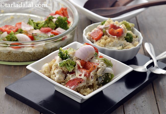  Quinoa with Roasted Vegetables and Tahini Dressing