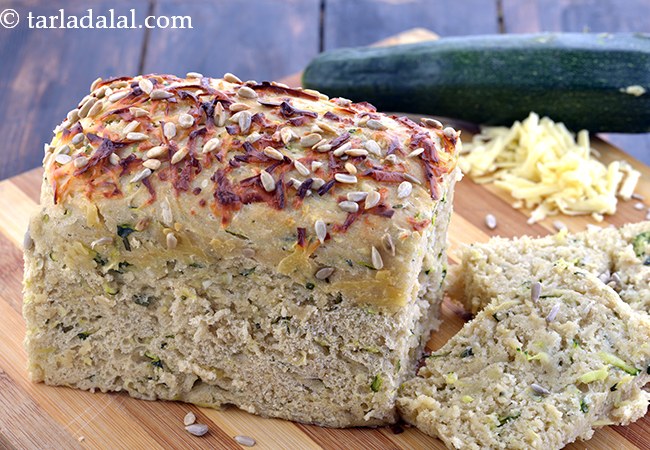 Rosemary Garlic Zucchini Bread, Eggless