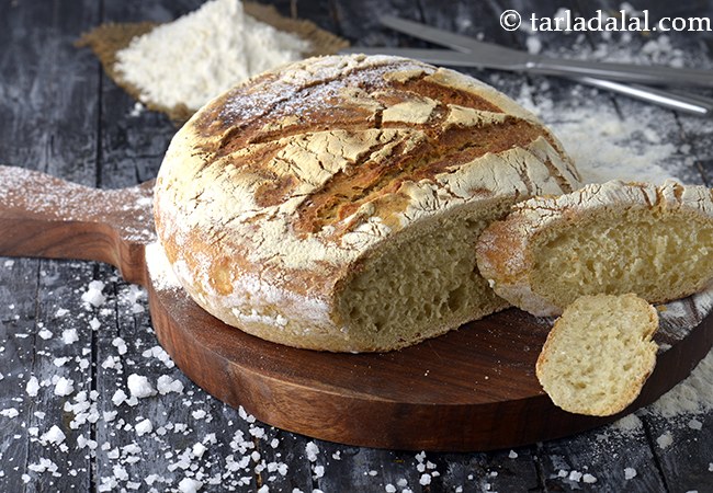 Sourdough Bread, Homemade Eggless Sourdough Bread