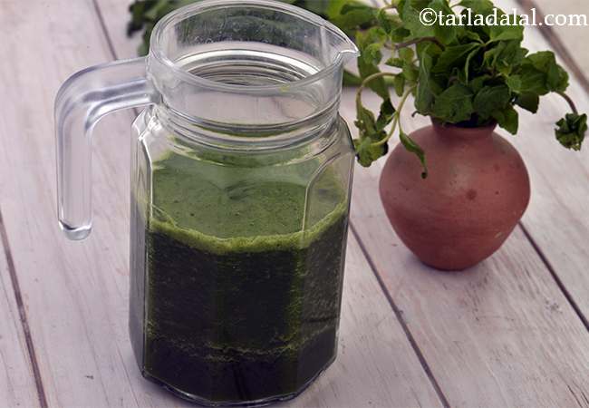  पालक और पुदीना जूस |  - Spinach and Mint Juice ( Healthy Juice) 