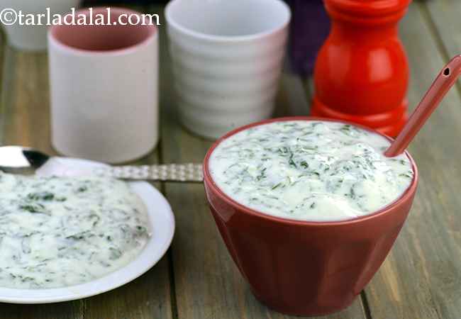 Spinach Raita ( Low Calorie Healthy Cooking)