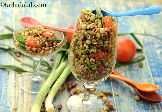 Sprouts, Spring Onion and Tomato Salad