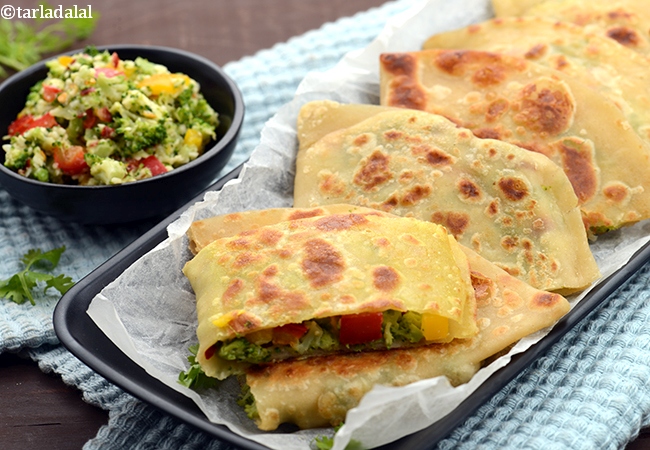 broccoli bell pepper and cheese quesadilla recipe | Mexican broccoli and cheese quesadilla | Indian broccoli quesadilla with cheese