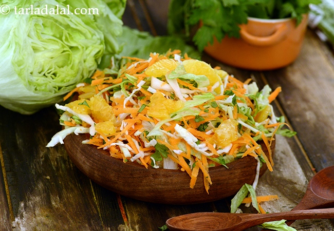 गोभी, गाजर और लैट्यूस सलाद रेसिपी | कैबॅज, कॅरट एण्ड लैट्यूस सलाद | हेल्दी गोभी, गाजर और लैट्यूस सलाद | Cabbage, Carrot and Lettuce Salad