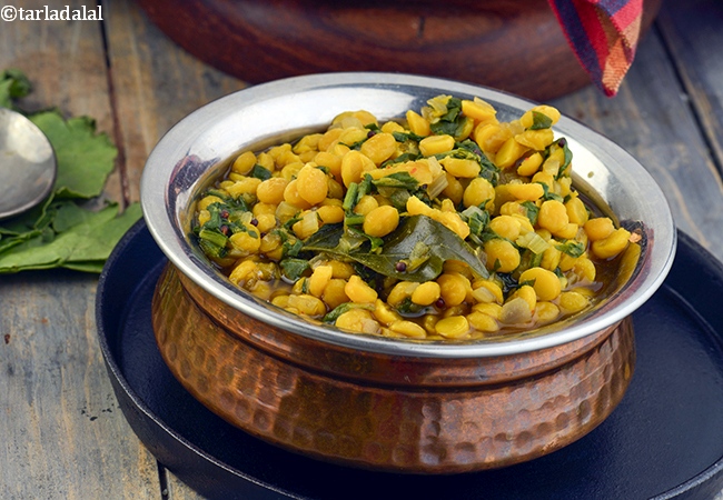 पालक चना दाल | चना पालक की सब्जी | चना पालक | पालक चने की दाल की रेसिपी | Palak Chana Dal, Healthy Zero Oil Spinach Chana Dal