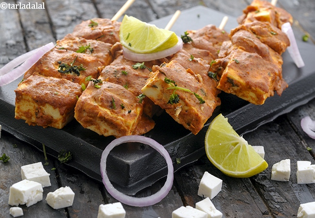 ओवन में पनीर टिक्का रेसिपी | ओवन में पंजाबी पनीर टिक्का | पनीर टिक्का | Paneer Tikka, Punjabi Paneer Tikka in Oven