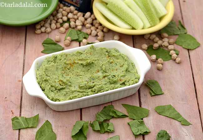  Spinach Hummus with Cucumber Sticks ( Tiffin Treats)