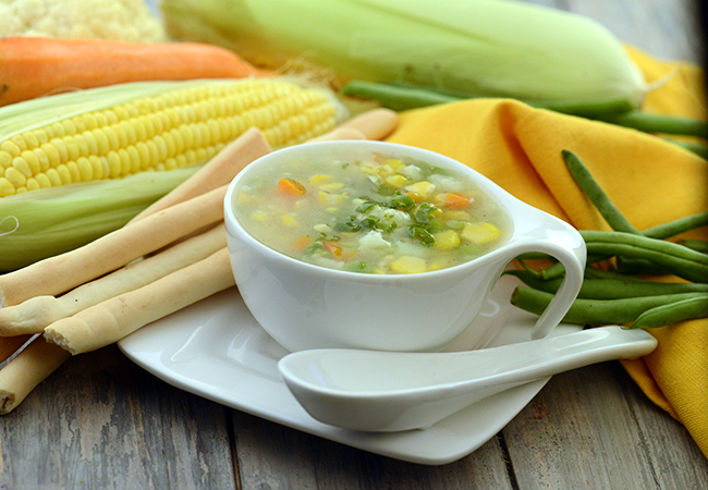 sweet corn soup recipe, sweet corn veg soup