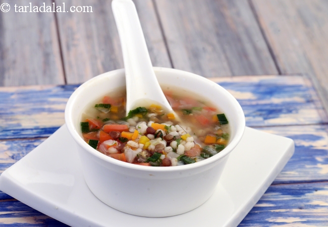 vegetable barley soup recipe | Indian style barley soup | healthy barley soup |